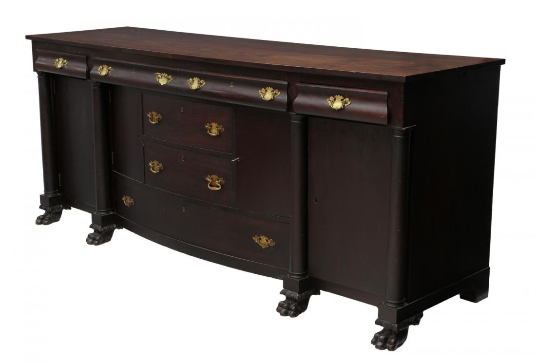 LARGE AMERICAN EMPIRE MAHOGANY SIDEBOARD (1 of 4)