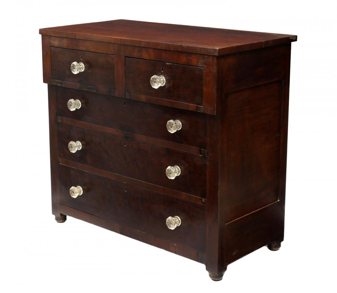 VICTORIAN MAHOGANY FIVE DRAWER CHEST (1 of 4)