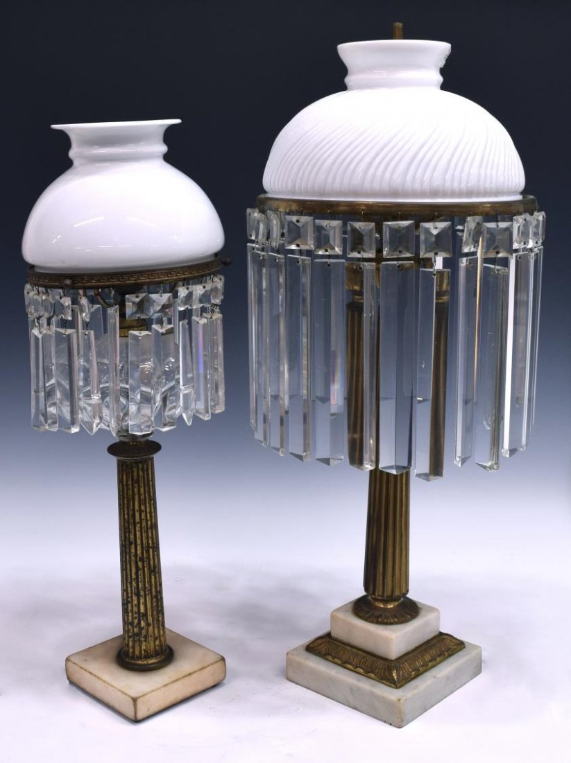 (2) TALL COLUMNAR & LARGE PRSIM TABLE LAMPS (1 of 3)