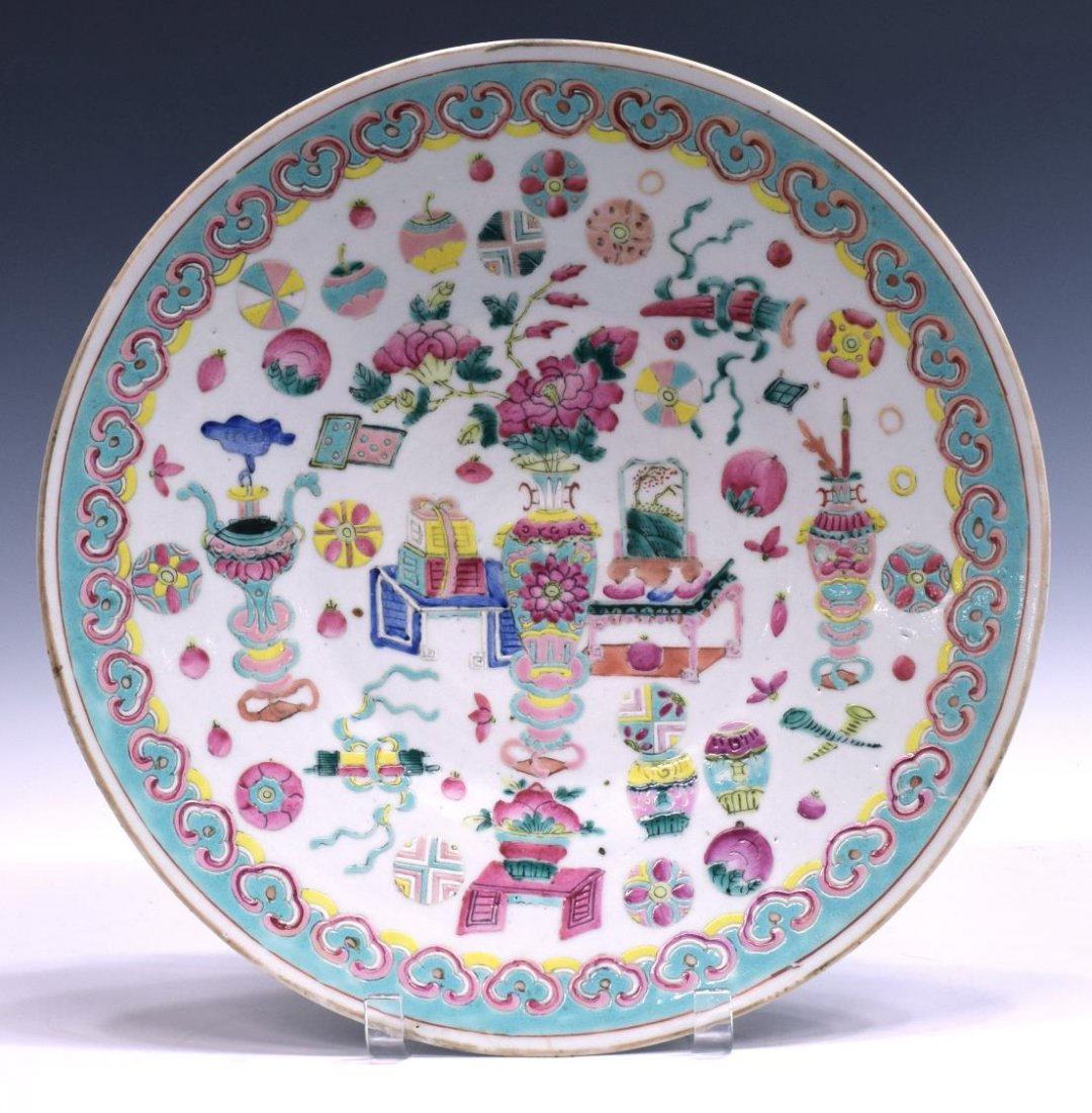 CHINESE FAMILLE ROSE PORCELAIN CHARGER (1 of 4)