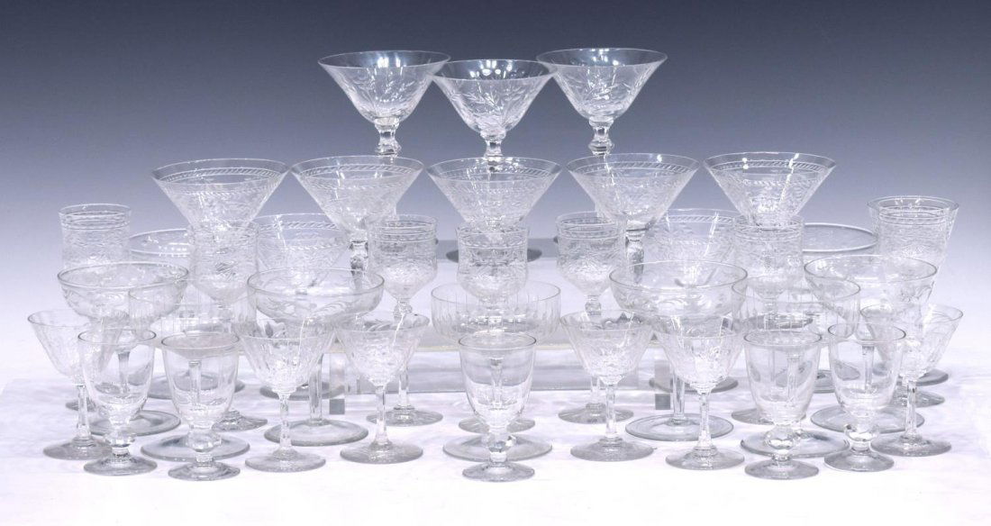 (37) COLLECTION ASSORTED ETCHED COCKTAIL STEMWARE (1 of 8)