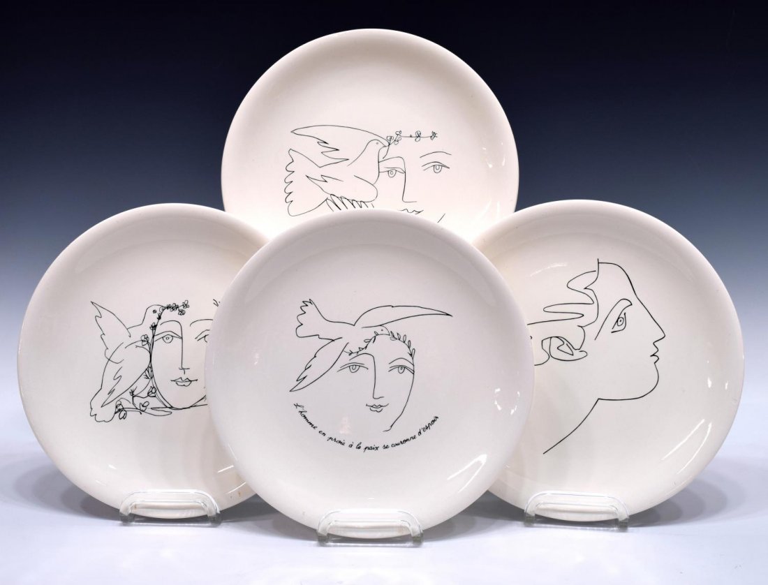 (4) CAROLE STUPPEL LIMOGES PICASSO CERAMIC PLATES (1 of 8)