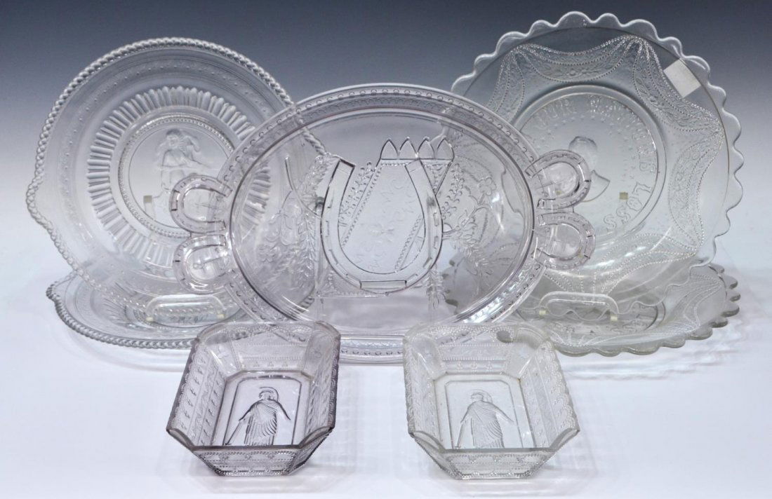 (7)LATE 19TH C. AMERICAN PATTERN GLASS TABLE ITEMS (1 of 4)