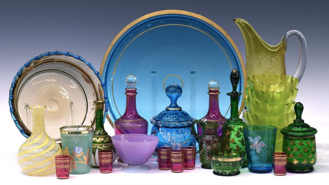 COLLECTION OF VICTORIAN & OTHER ART GLASS (1 of 7)