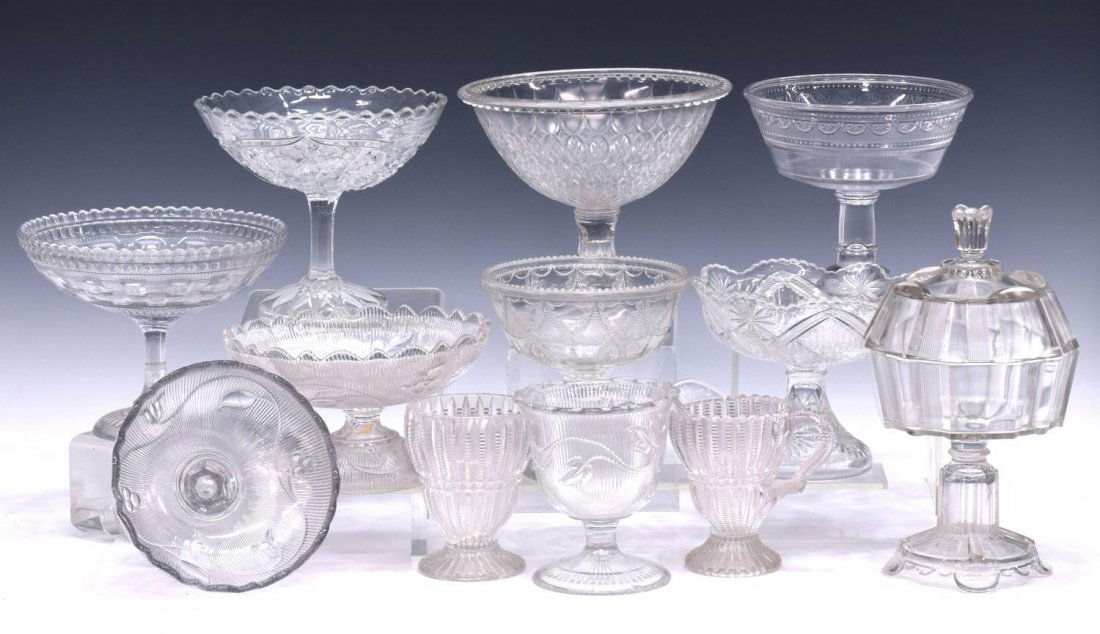 (12) AMERICAN PRESSED GLASS TABLE ARTICLES (1 of 5)