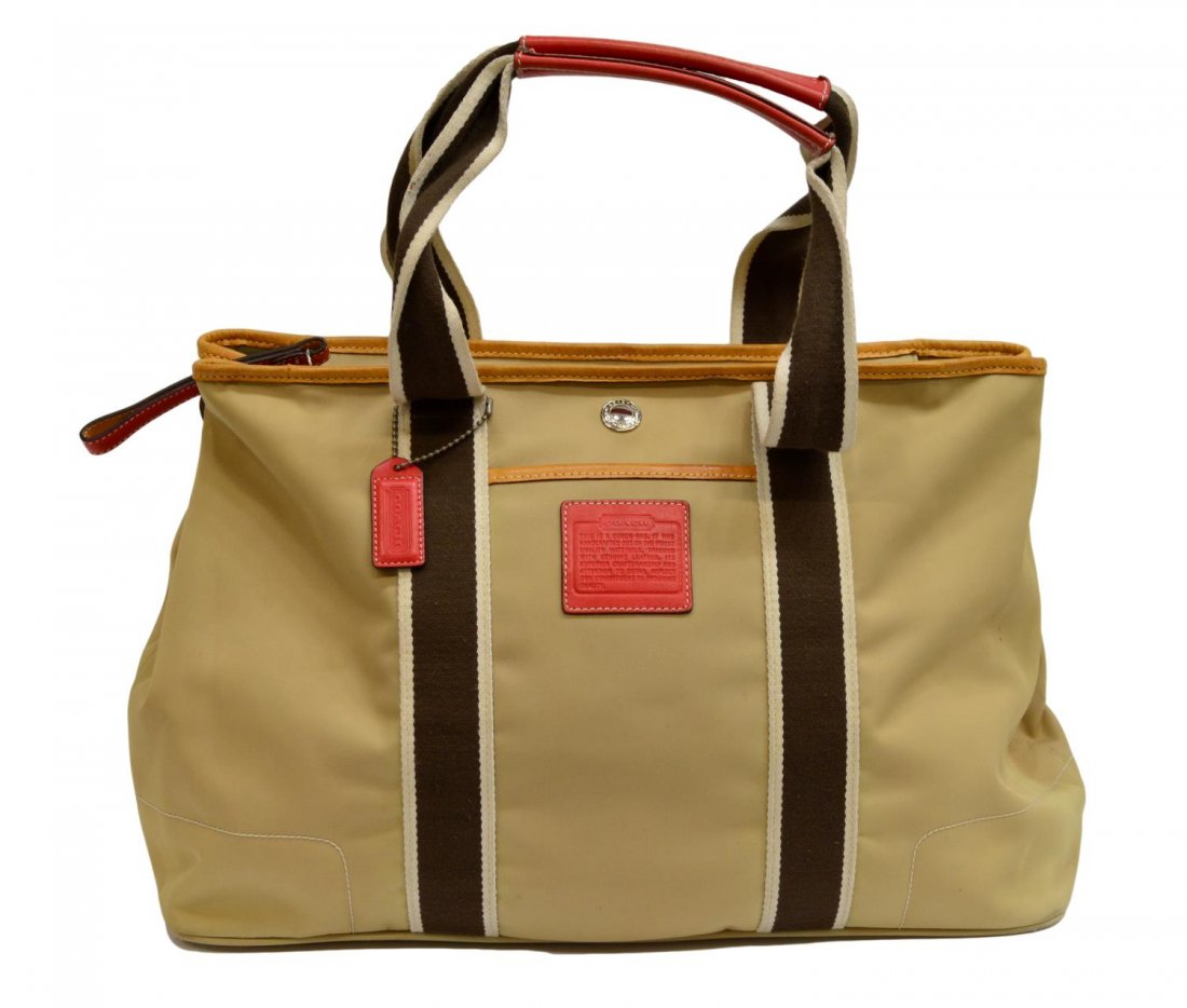 COACH HAMPTONS NYLON WEEKEND TOTE BAG (1 of 4)