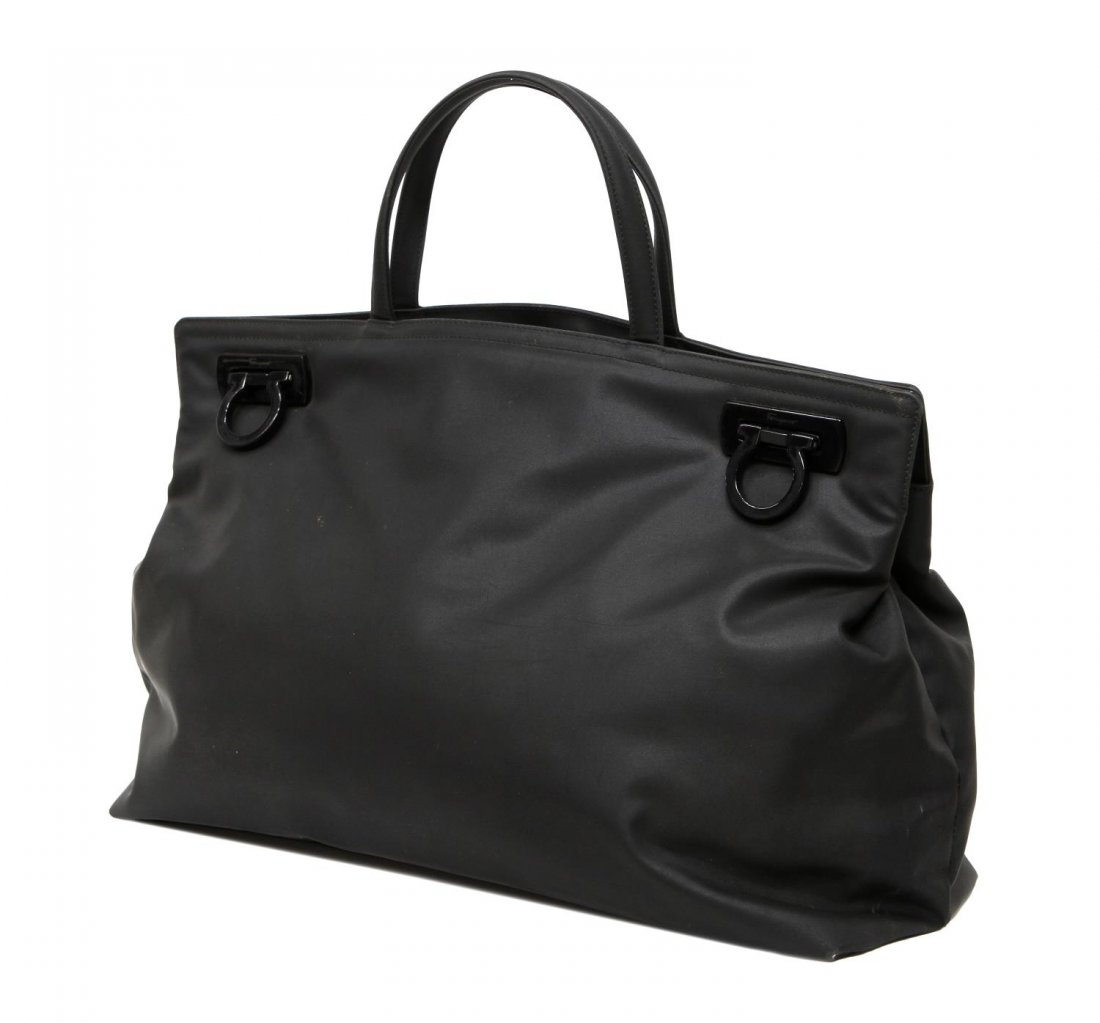 SALVATORE FERRAGAMO BLACK SHOULDER TOTE BAG (1 of 5)