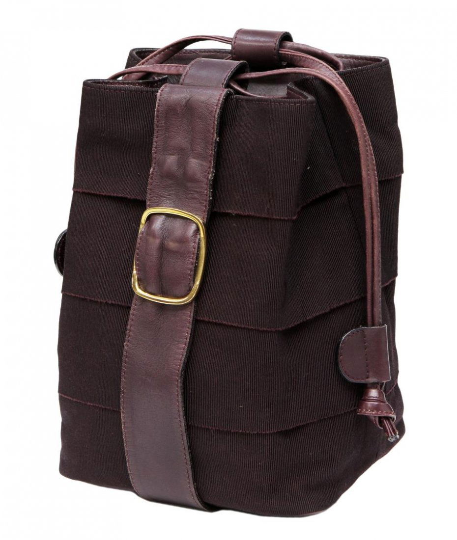 SALVATORE FERRAGAMO PURPLE CANVAS SHOULDER BAG (1 of 5)