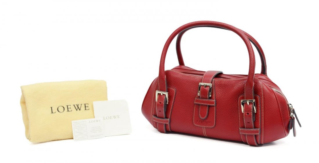 LOEWE RED GRAINED LEATHER HANDBAG (1 of 6)