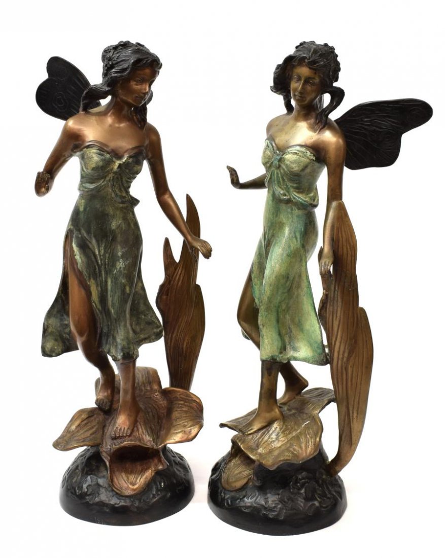 (2) BRONZE WINGED FAIRY SCULPTURES (1 of 7)