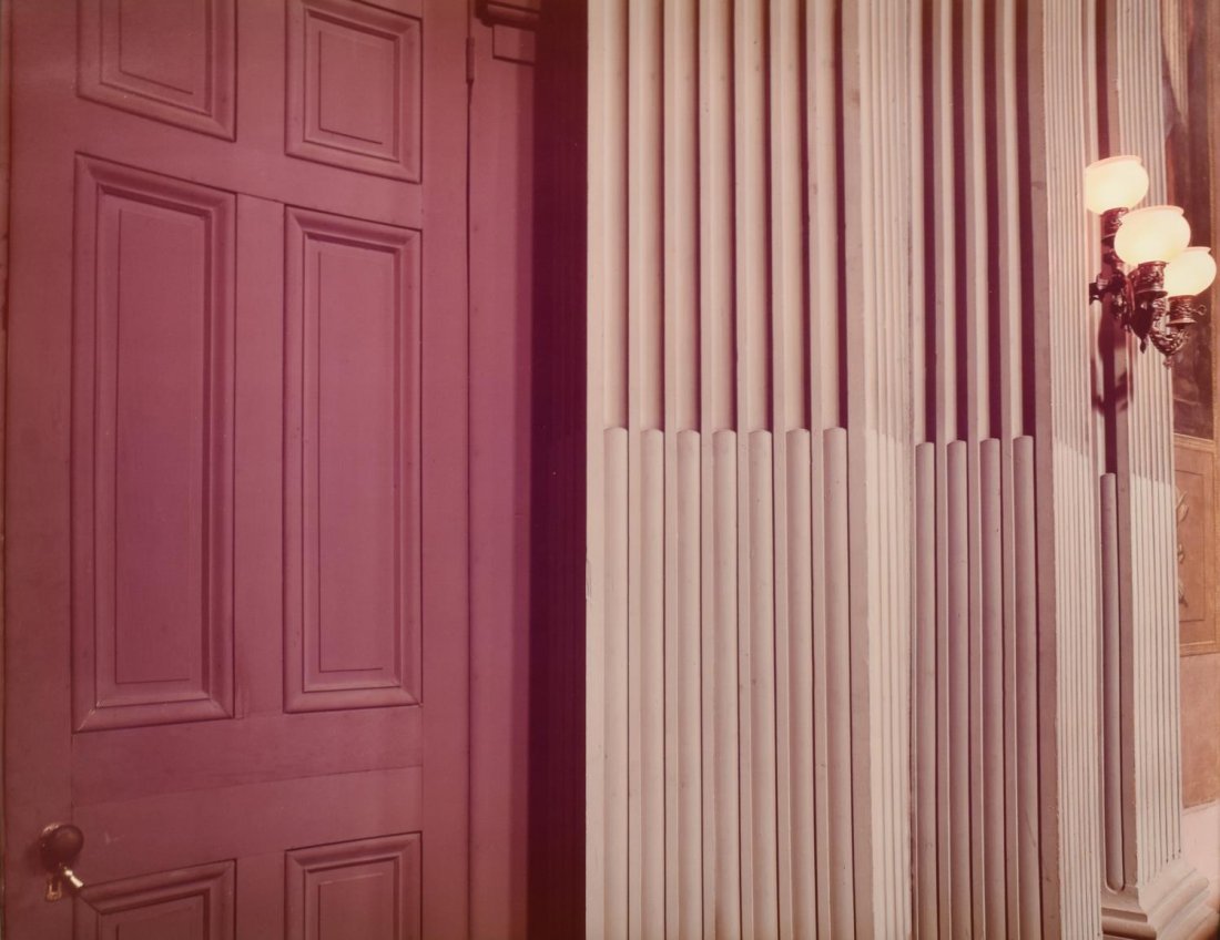 JOEL MEYEROWITZ (B. 1938, NY) COLOR PHOTO ST LOUIS: Framed color photograph, "St. Louis, Court House Interior, 1977", 1979, signed, titled and dated verso Joel Meyerowitz (b. 1938, NY), image: 15.5"h, 19.5"w, overall: 22"h, 25.5"w, 6.5lbs Start Price: