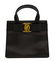 LADIES FERRAGAMO BLACK TEXTURED LEATHER HANDBAG