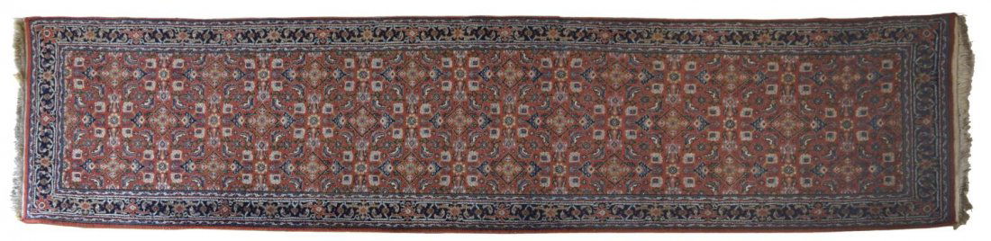HAND KNOTTED WOOL RUNNER RUG 9'10" X 2'6" (1 of 2)