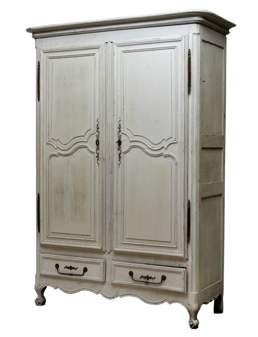 FRENCH LOUIS XV STYLE PAINTED ARMOIRE (1 of 3)