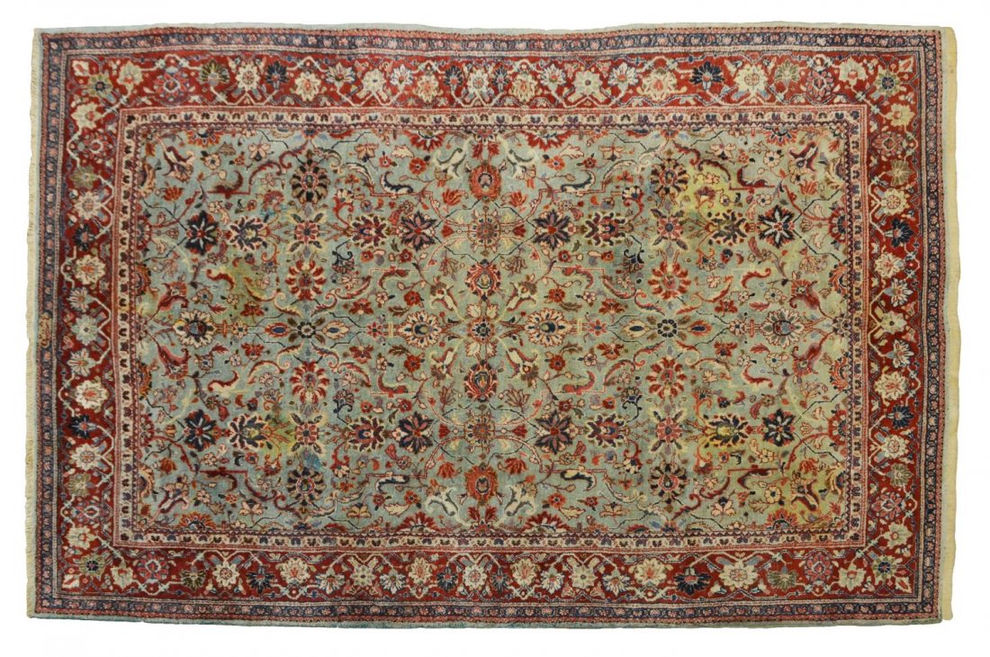 PERSIAN MAHAL WOOL FLORAL PATTERN RUG, C. 1950 (1 of 4)