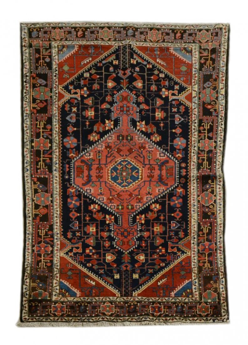 PERSIAN HAMADAN HAND TIED WOOL RUG, 6'8", 4' (1 of 3)
