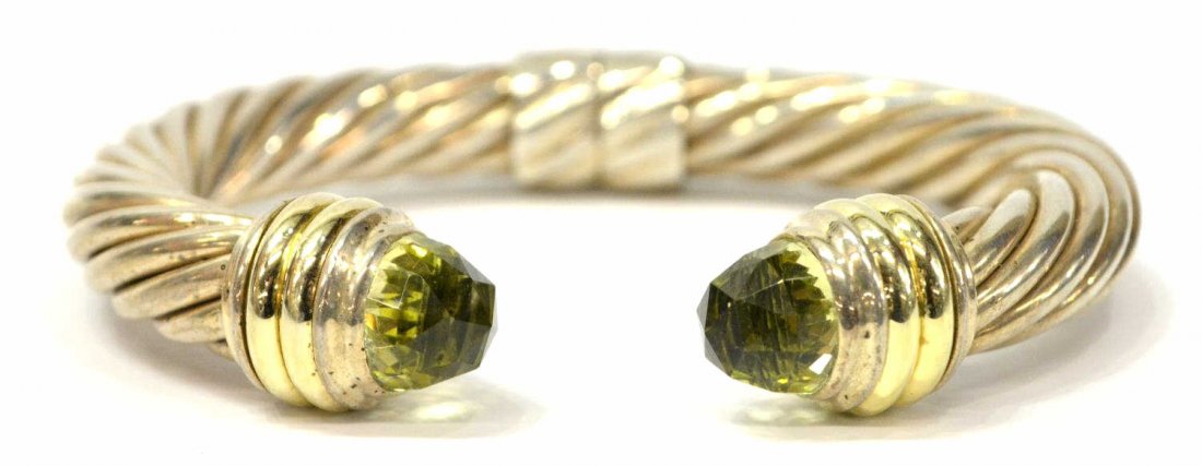DAVID YURMAN 14KT STERLING CITRINE CABLE BRACELET (1 of 3)