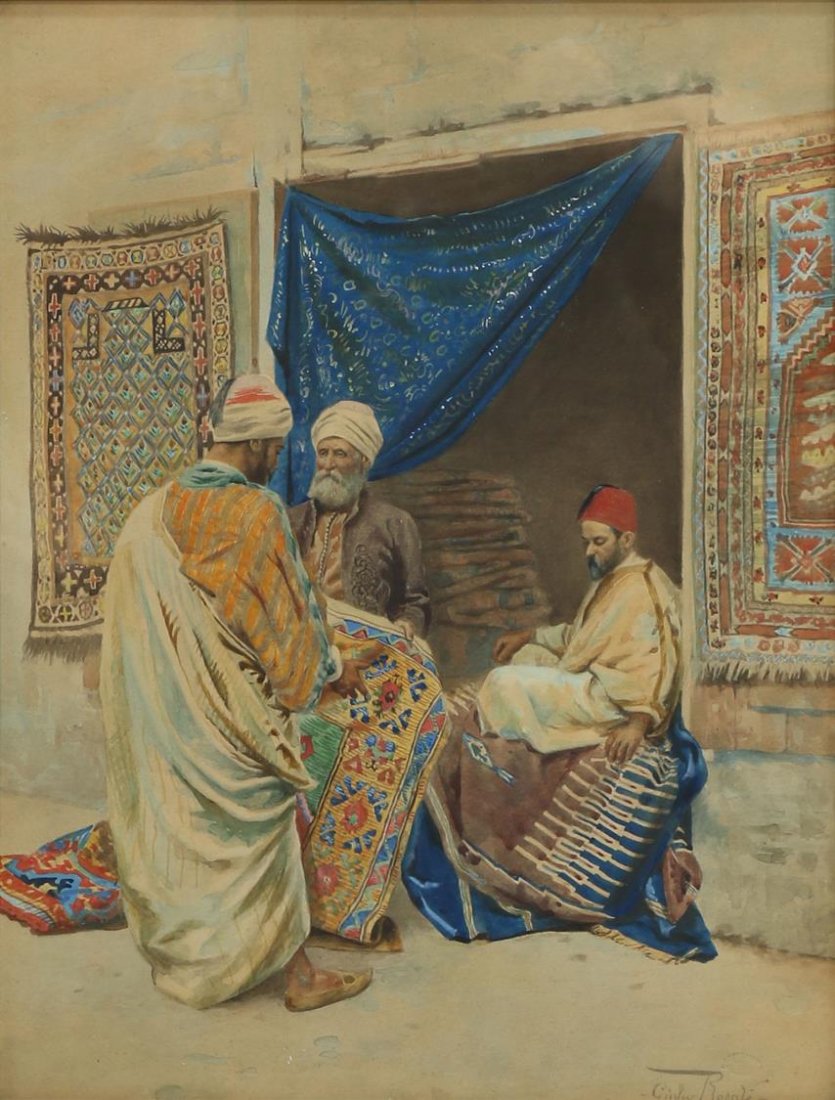 GIULIO ROSATI (1858-1917) ORIENTALIST WATERCOLOR (1 of 4)