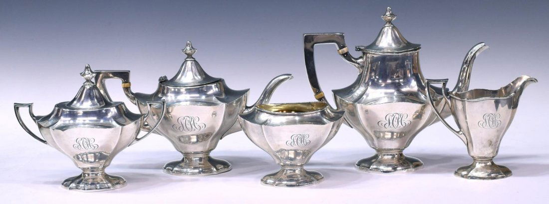 REED & BARTON STERLING SILVER COFFEE & TEA SERVICE (1 of 5)