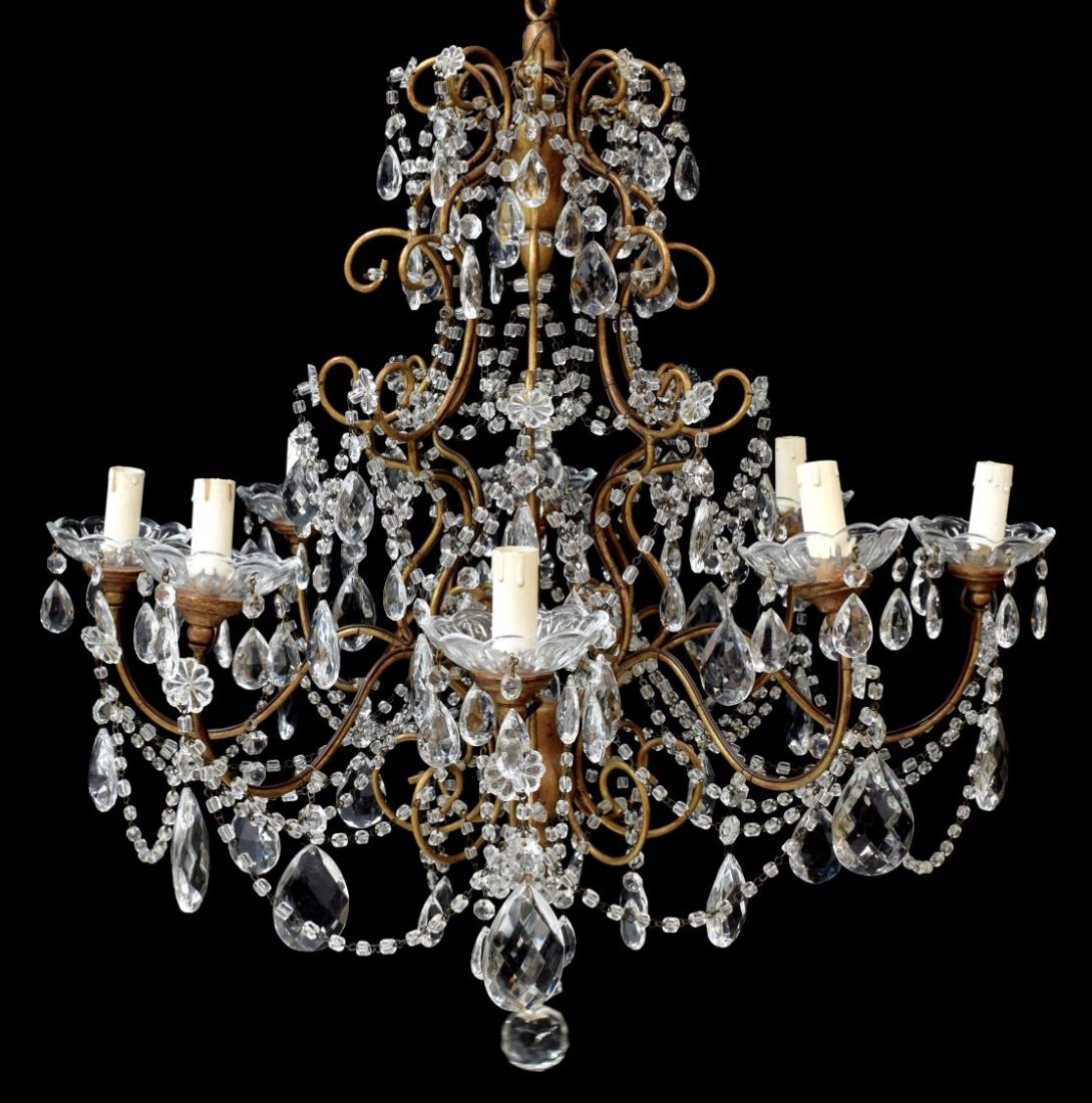 ITALIAN LOUIS XV STYLE GILT EIGHT-LIGHT CHANDELIER (1 of 2)
