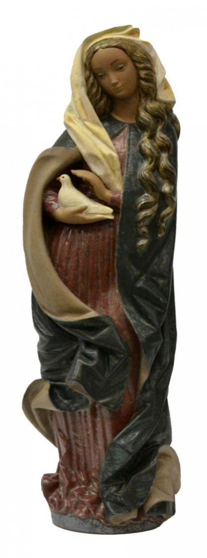 LARGE LLADRO FIGURAL GROUP, MADONNA WITH DOVE (1 of 4)