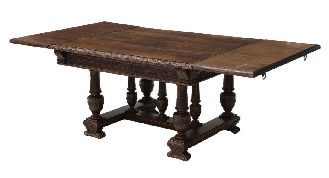 ITALIAN RENAISSANCE REVIVAL CARVED DINING TABLE (1 of 3)