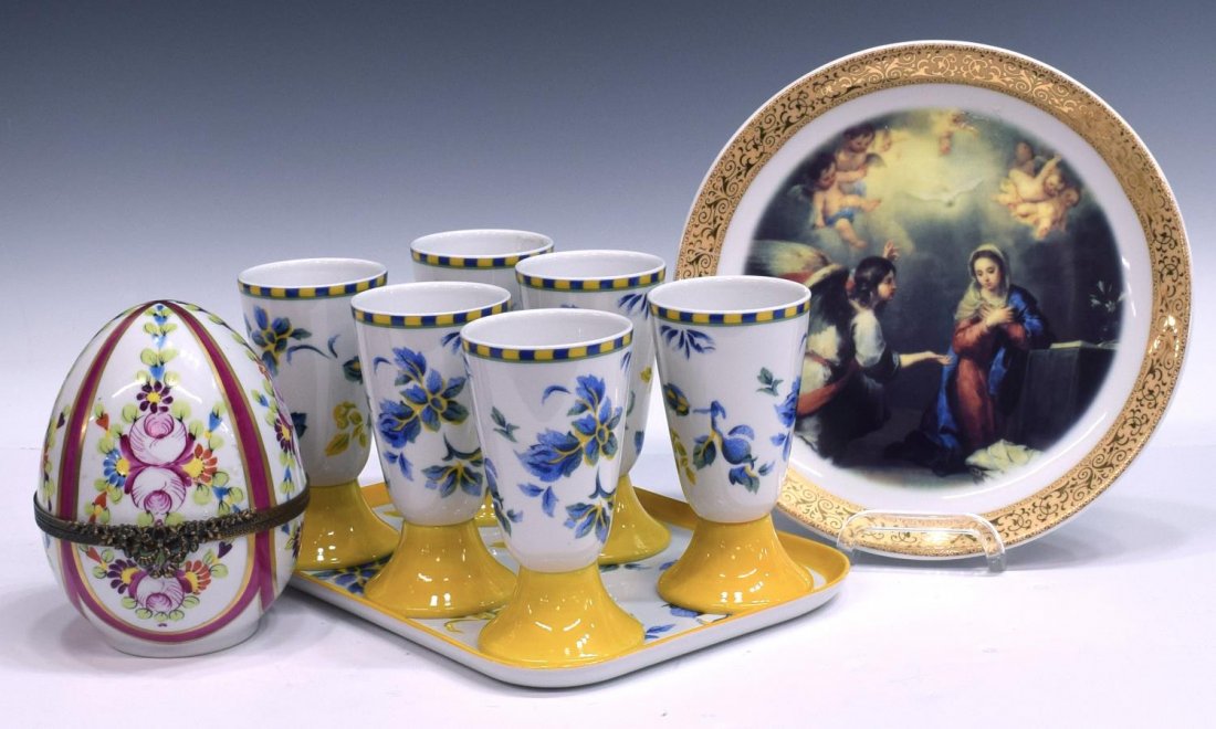 (9) COLLECTION LIMOGES PORCELAIN TABLE ITEMS (1 of 8)