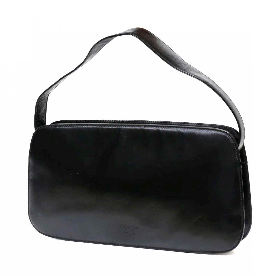 PRADA BLACK LEATHER LINED HANDBAG / PURSE (1 of 7)