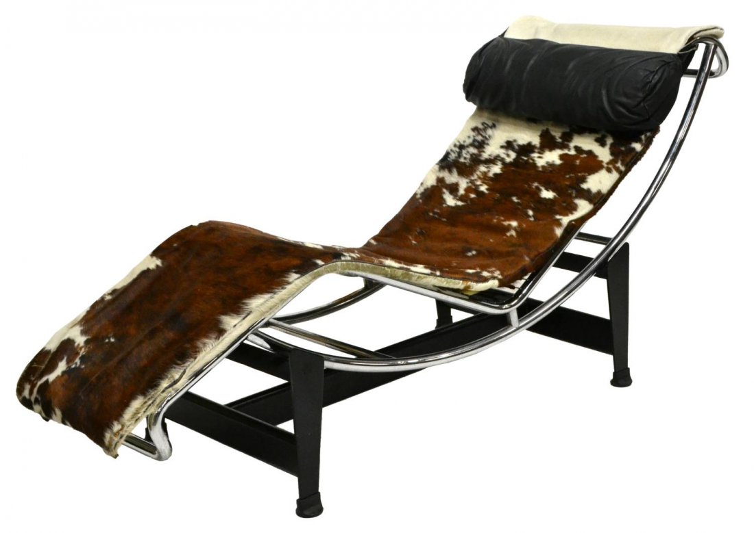 SIGNED LE CORBUSIER CHAISE LOUNGE LC4, COWHIDE