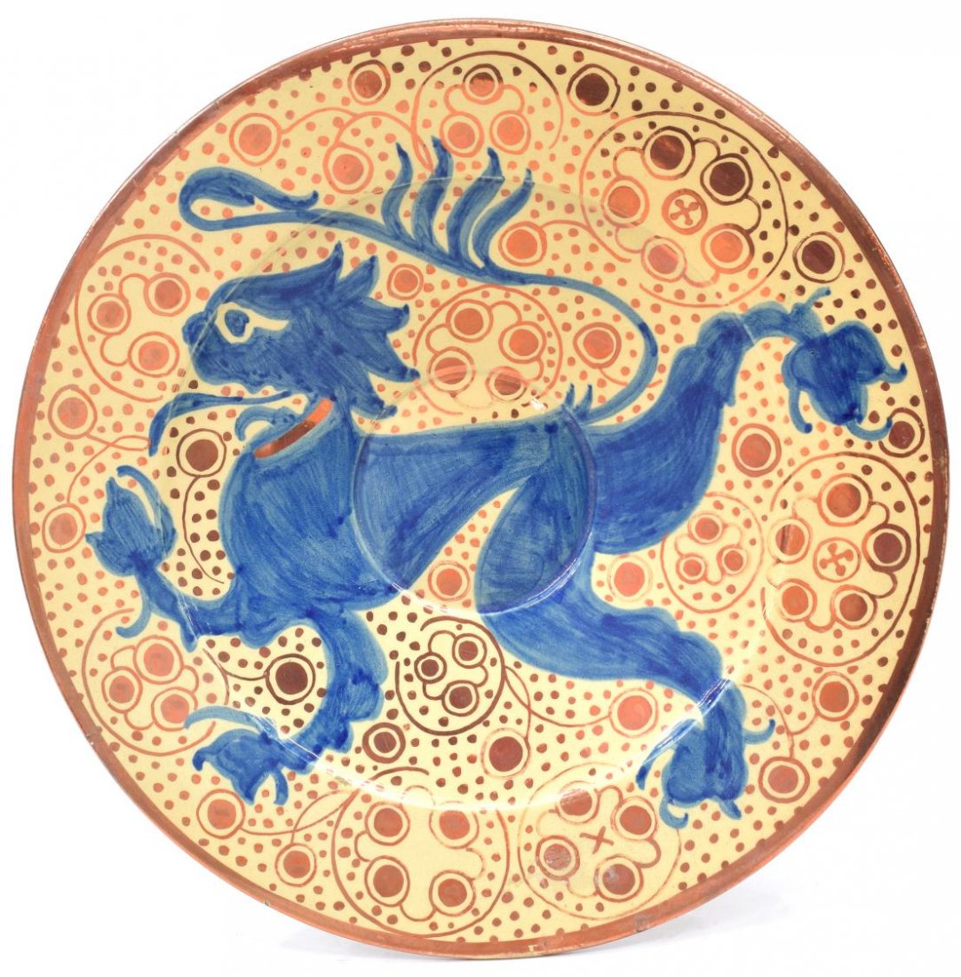HISPANO-MORESQUE REVIVAL POTTERY REFLEJOS CHARGER (1 of 2)