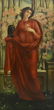 FRAMED OIL PAINTING, WOMAN IN GARDEN 20TH C