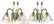 (2) FRENCH GILT & ART GLASS TWO-LIGHT WALL SCONCES