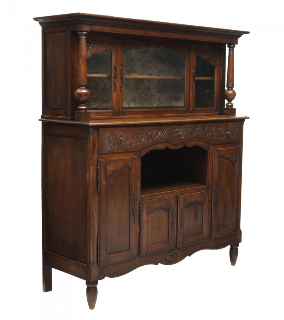 ENGLISH OAK CARVED BUFFET TOP SIDEBOARD (1 of 4)