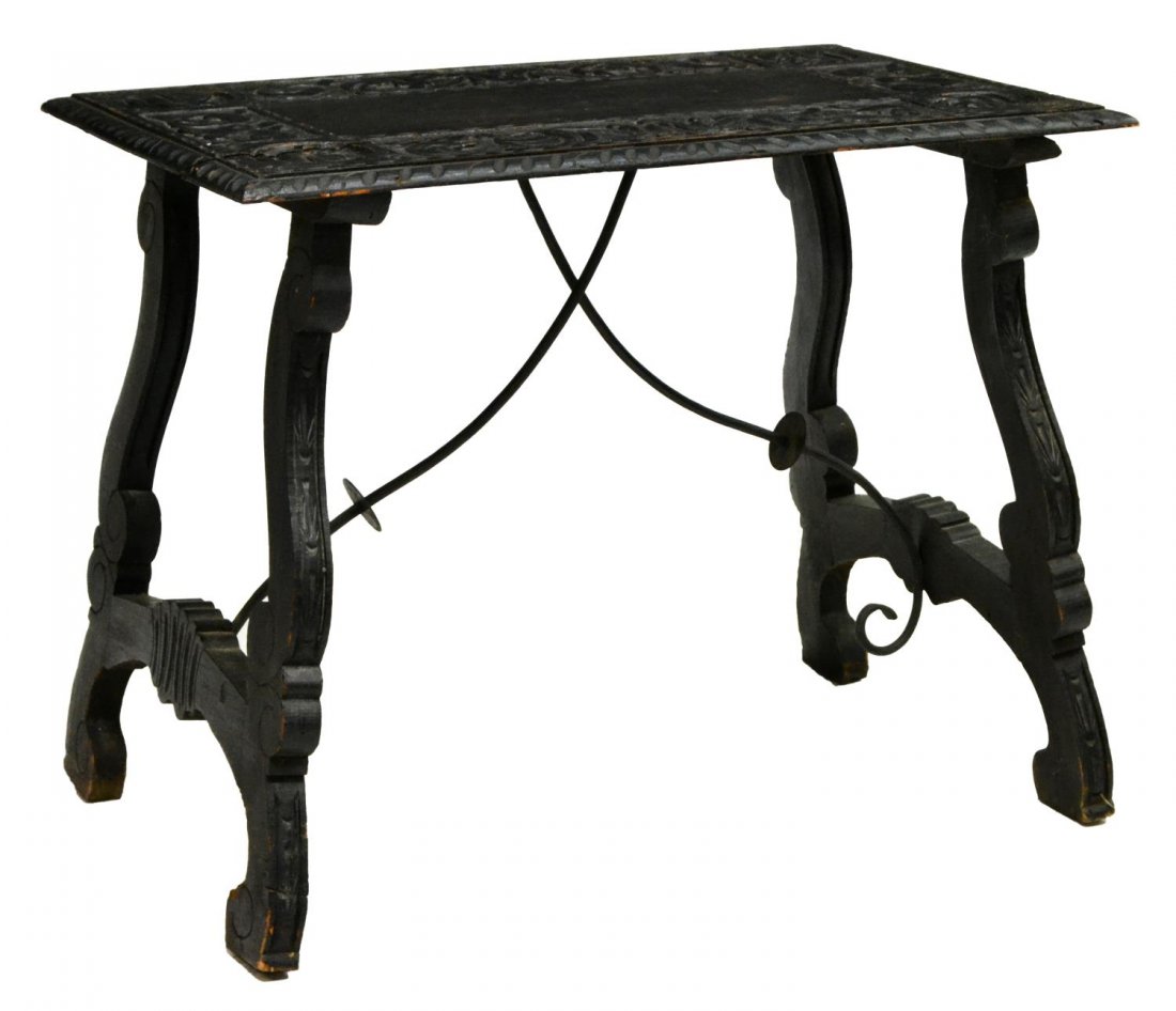 SPANISH BAROQUE STYLE CARVED TRESTLE TABLE (1 of 2)