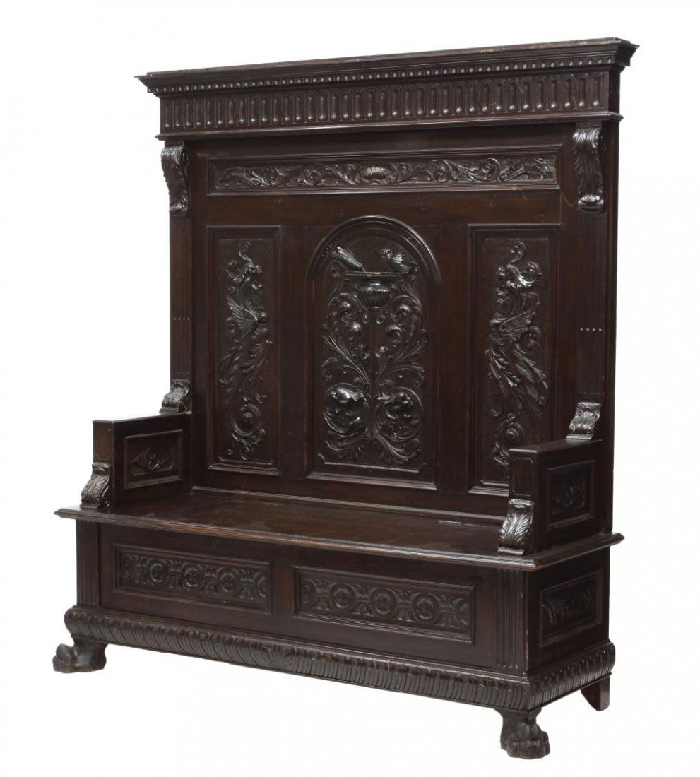 ITALIAN RENAISSANCE REVIVAL HALL BENCH (1 of 3)