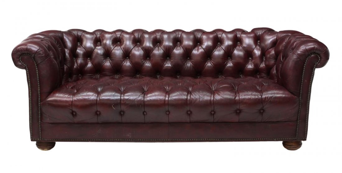EMERSON LEATHER CHESTERFIELD BUTTONED SOFA (1 of 3)