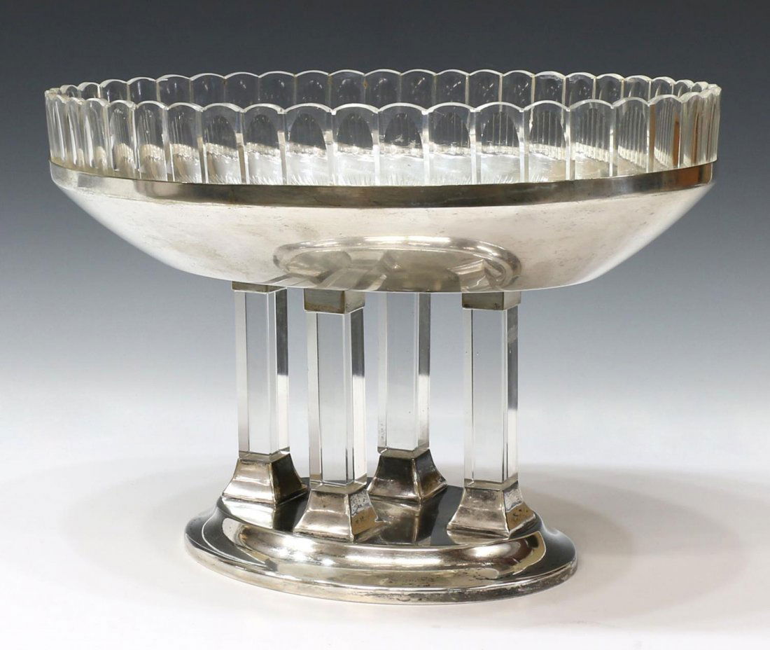 BERLIN GERMANY SILVERPLATE & CUT GLASS CENTERPIECE (1 of 5)