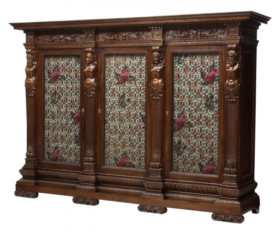 ITALIAN RENAISSANCE REVIVAL CARVED BOOKCASE 19TH C (1 of 4)