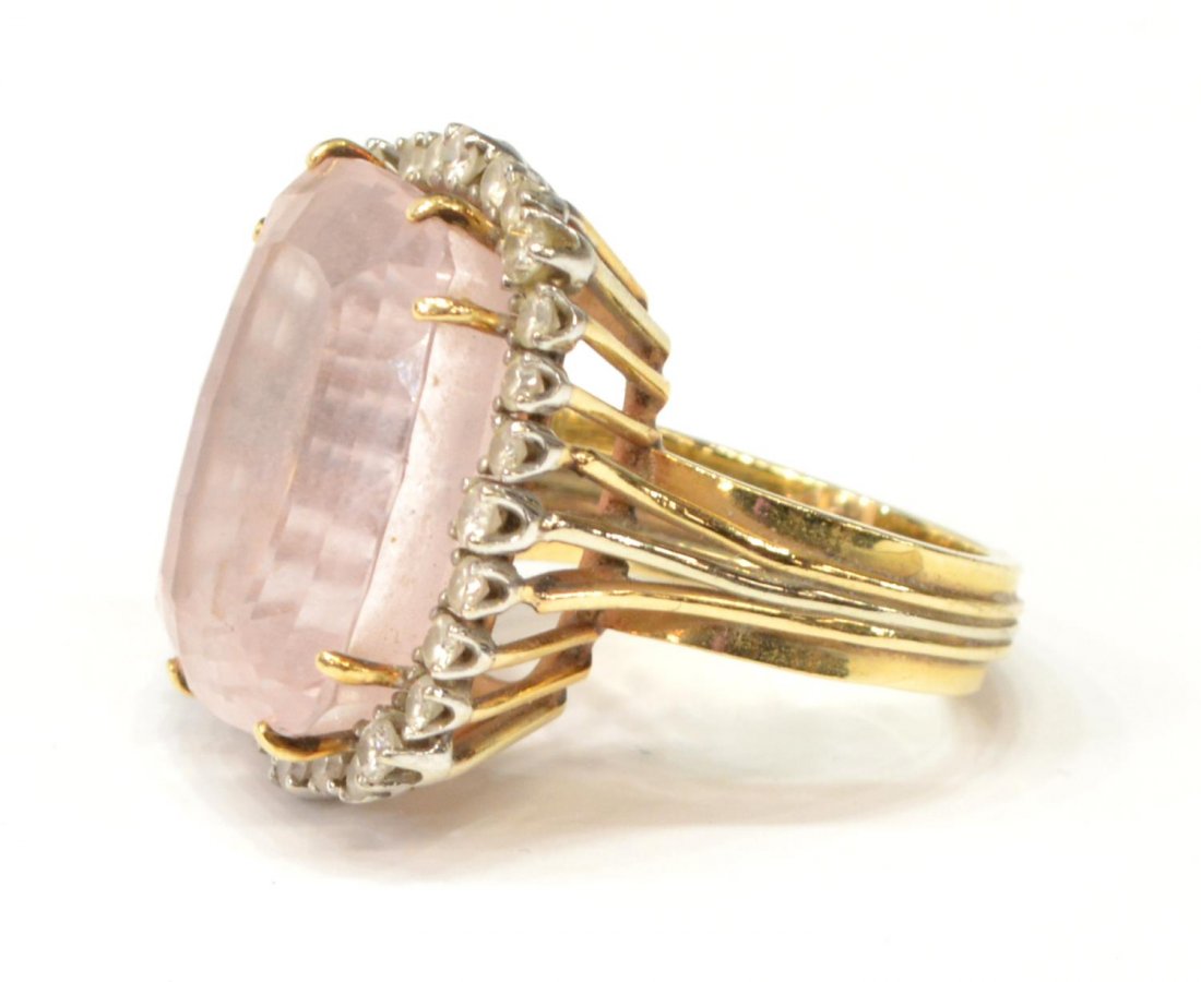 LADIES ESTATE KUNZITE, DIAMOND & 14KT GOLD RING (1 of 4)
