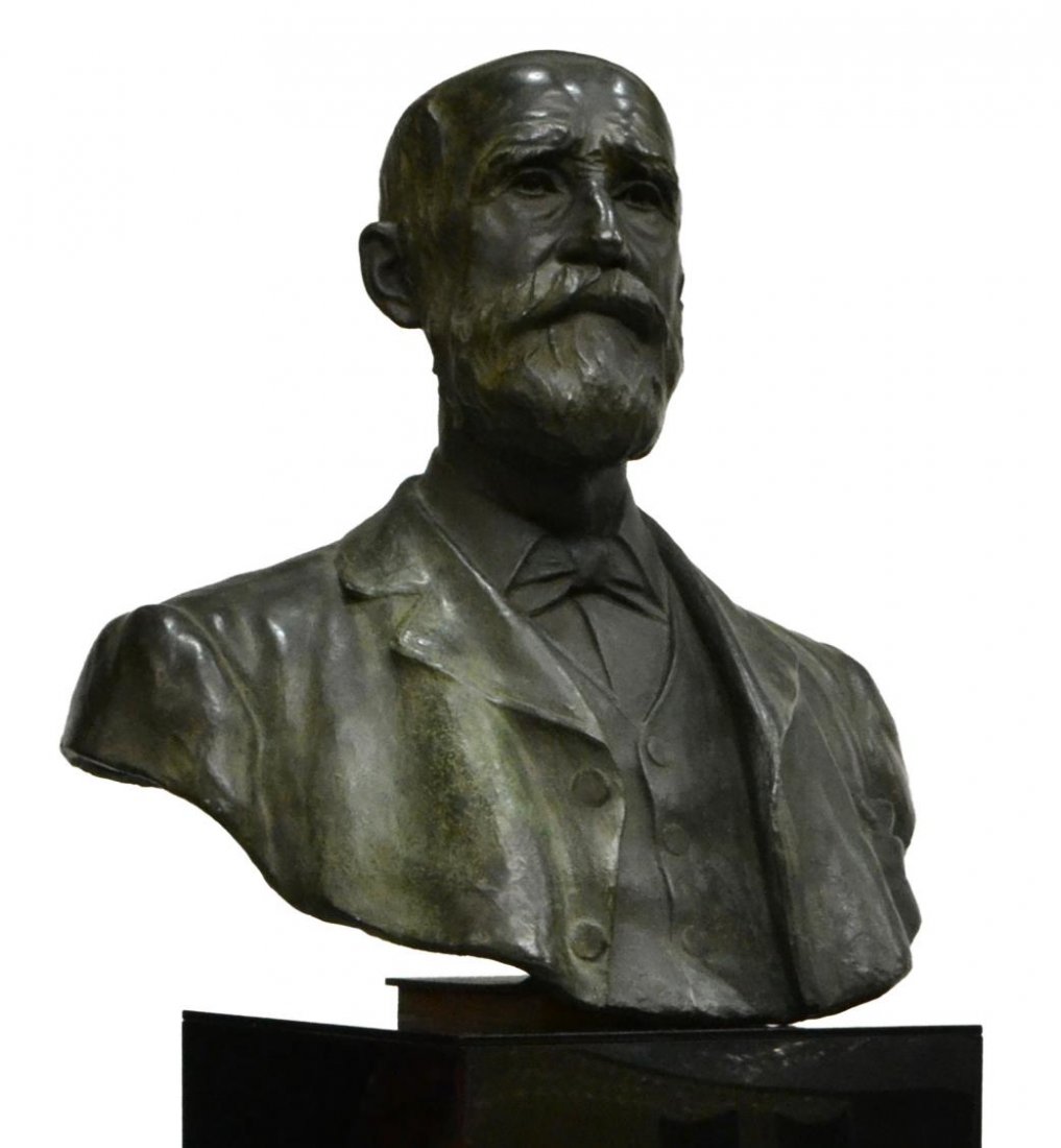 HAROLD PARKER BRONZE BUST, FREUD, ON PEDESTAL (1 of 5)