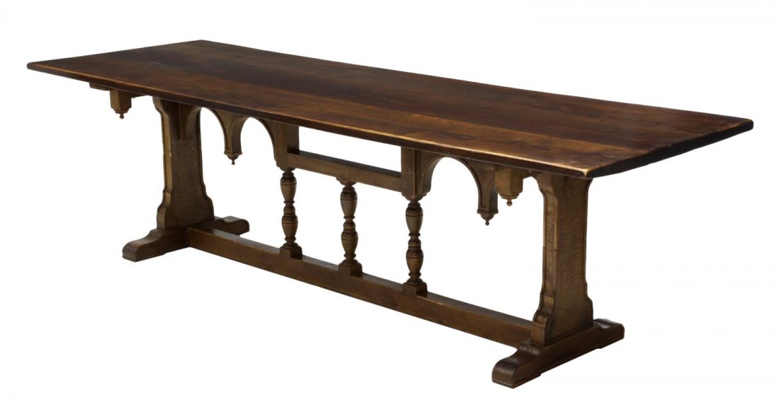 NORTHERN SPAIN ARCADED STRETCHER BASE DINING TABLE (1 of 4)
