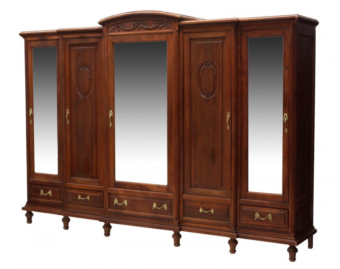 FRENCH LOUIS XVI STYLE FIVE DOOR ARMOIRE (1 of 4)