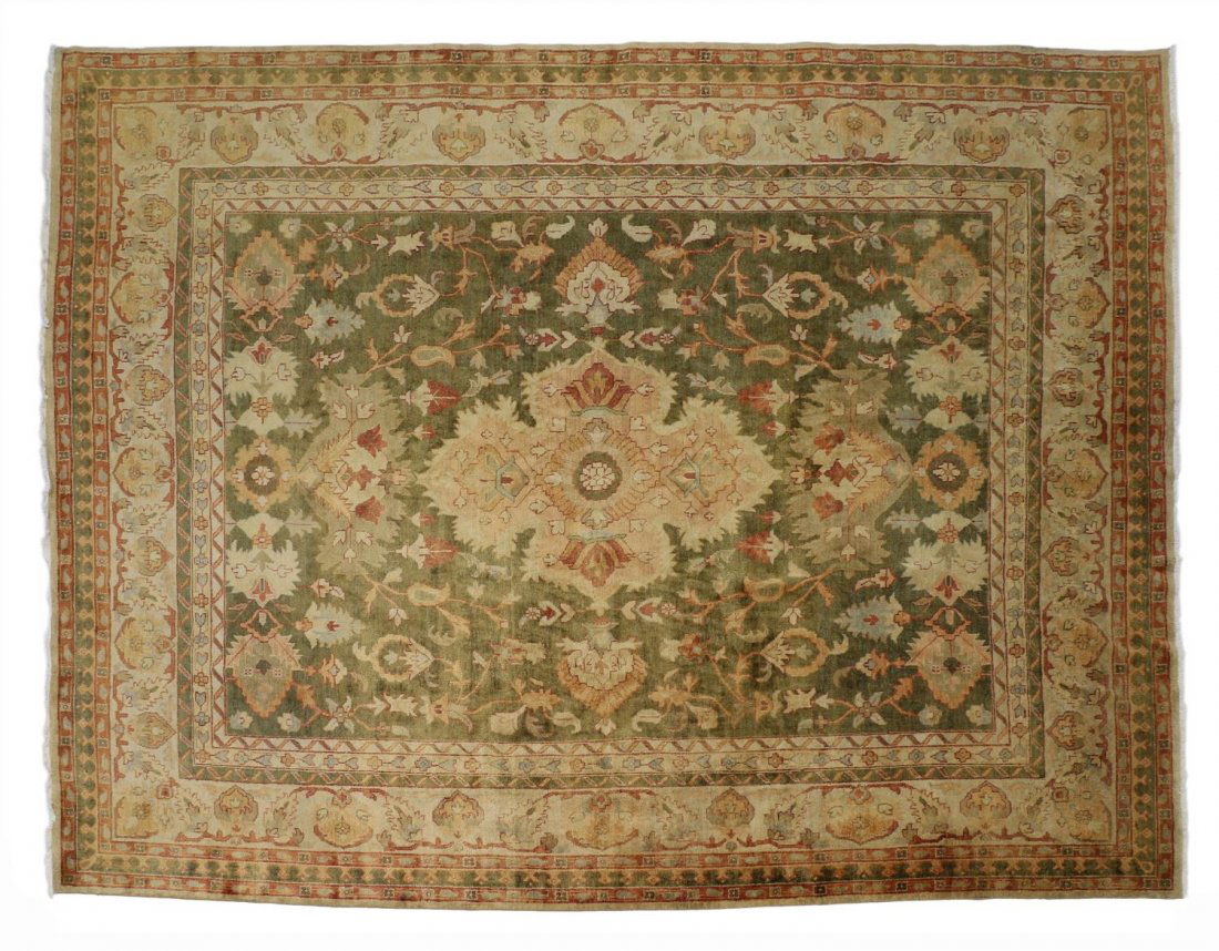 INDO-AGRA HAND TIED WOOL RUG, 14'1" x 11'11" (1 of 4)