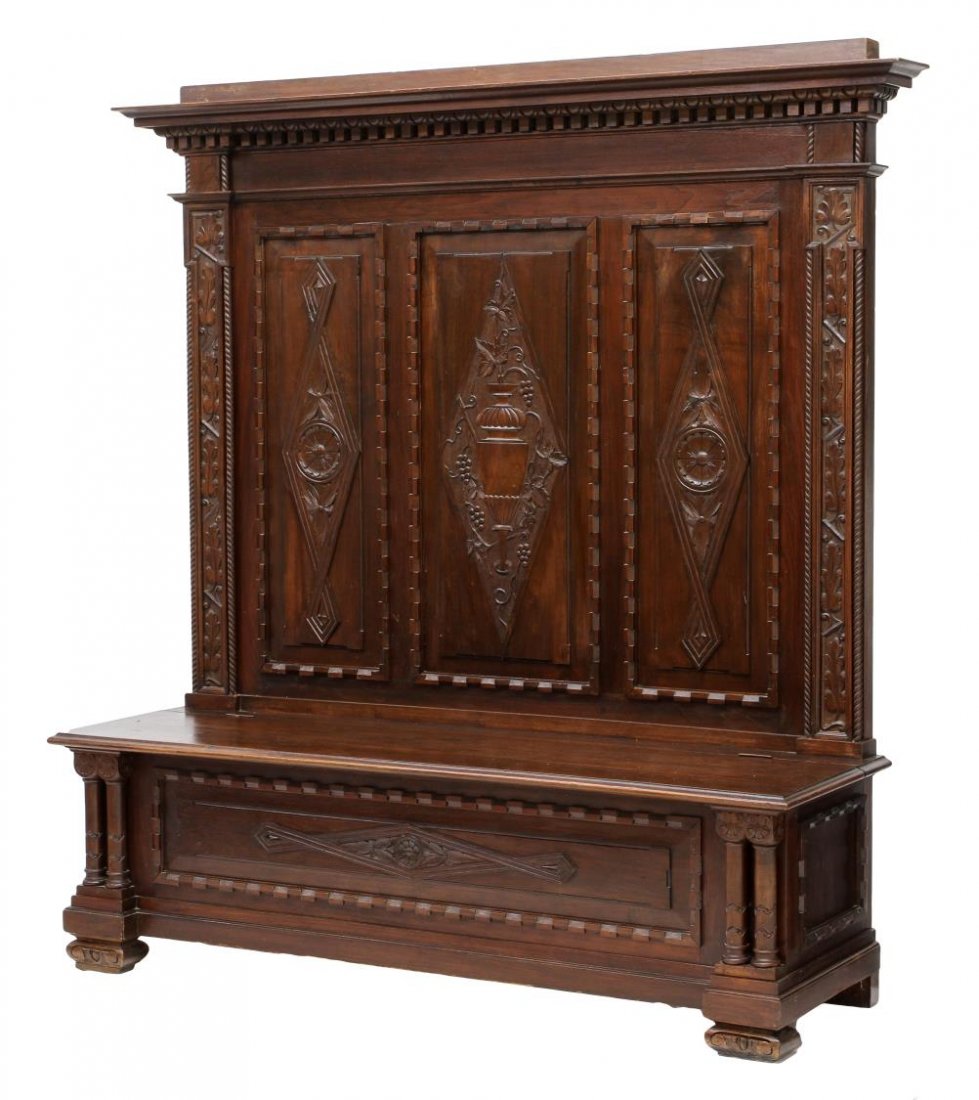 ITALIAN RENAISSANCE REVIVAL HALL BENCH (1 of 4)