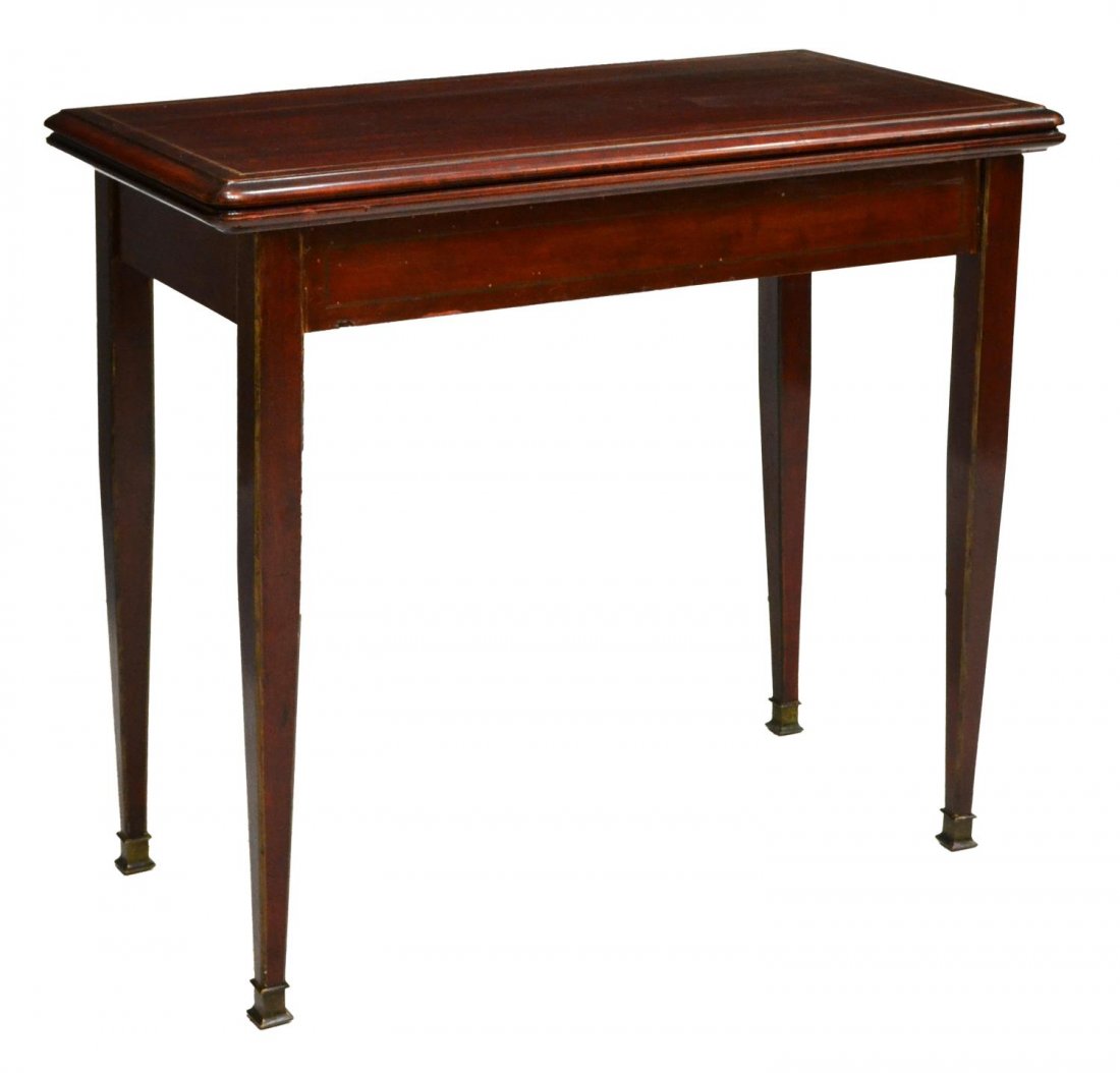 ITALIAN MAHOGANY GAMES TABLE & ORIGINAL CARDS (1 of 4)