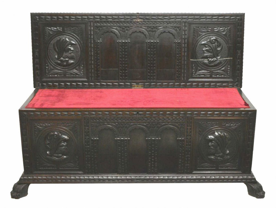 SPANISH RENAISSANCE STYLE CONVERTED STORAGE BENCH (1 of 5)