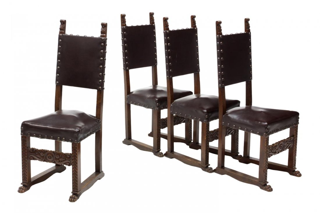 (4) ITALIAN RENAISSANCE REVIVAL SIDE CHAIRS (1 of 3)