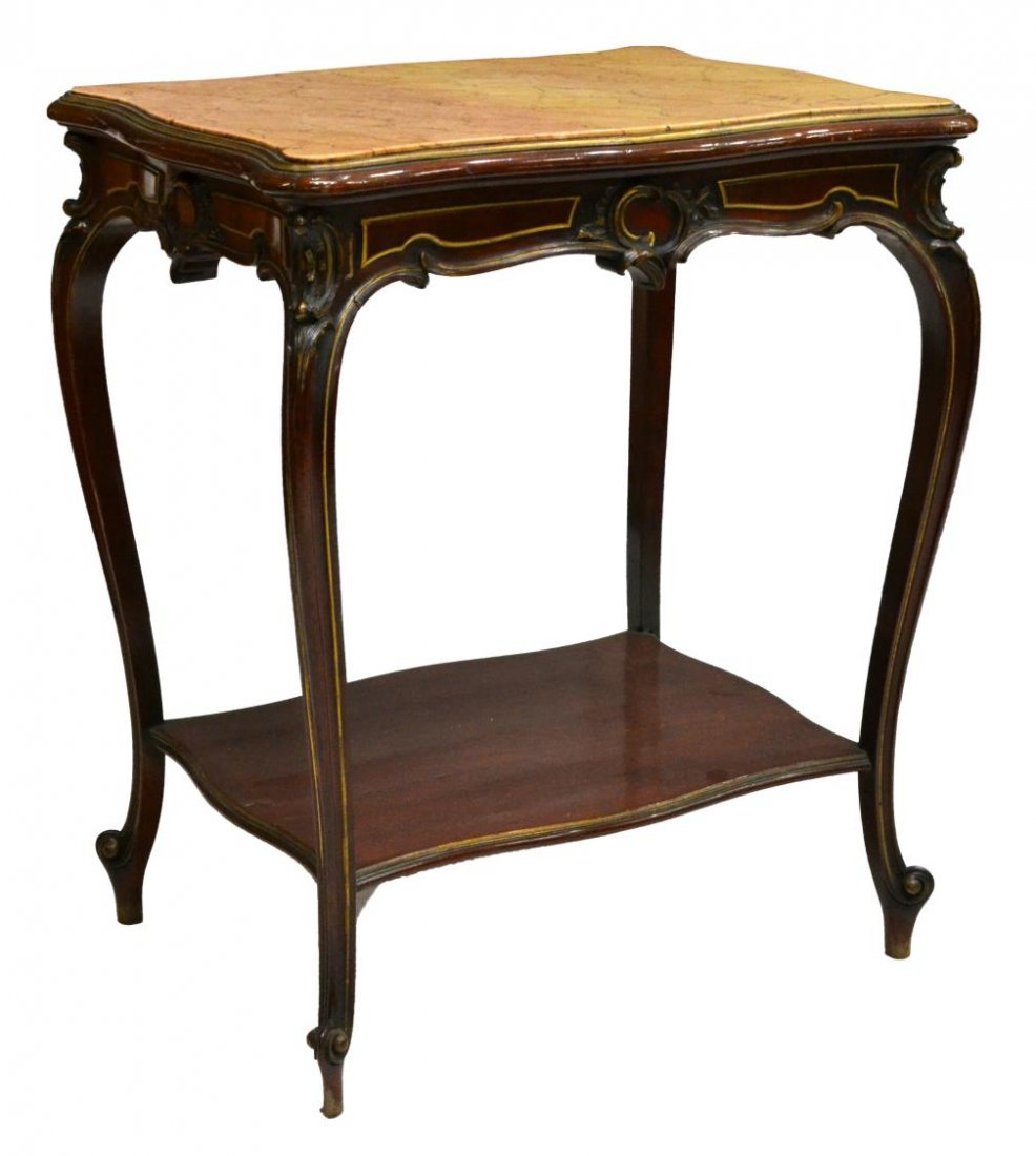 SPANISH LOUIS XV STYLE MARBLE TOP SIDE TABLE (1 of 2)