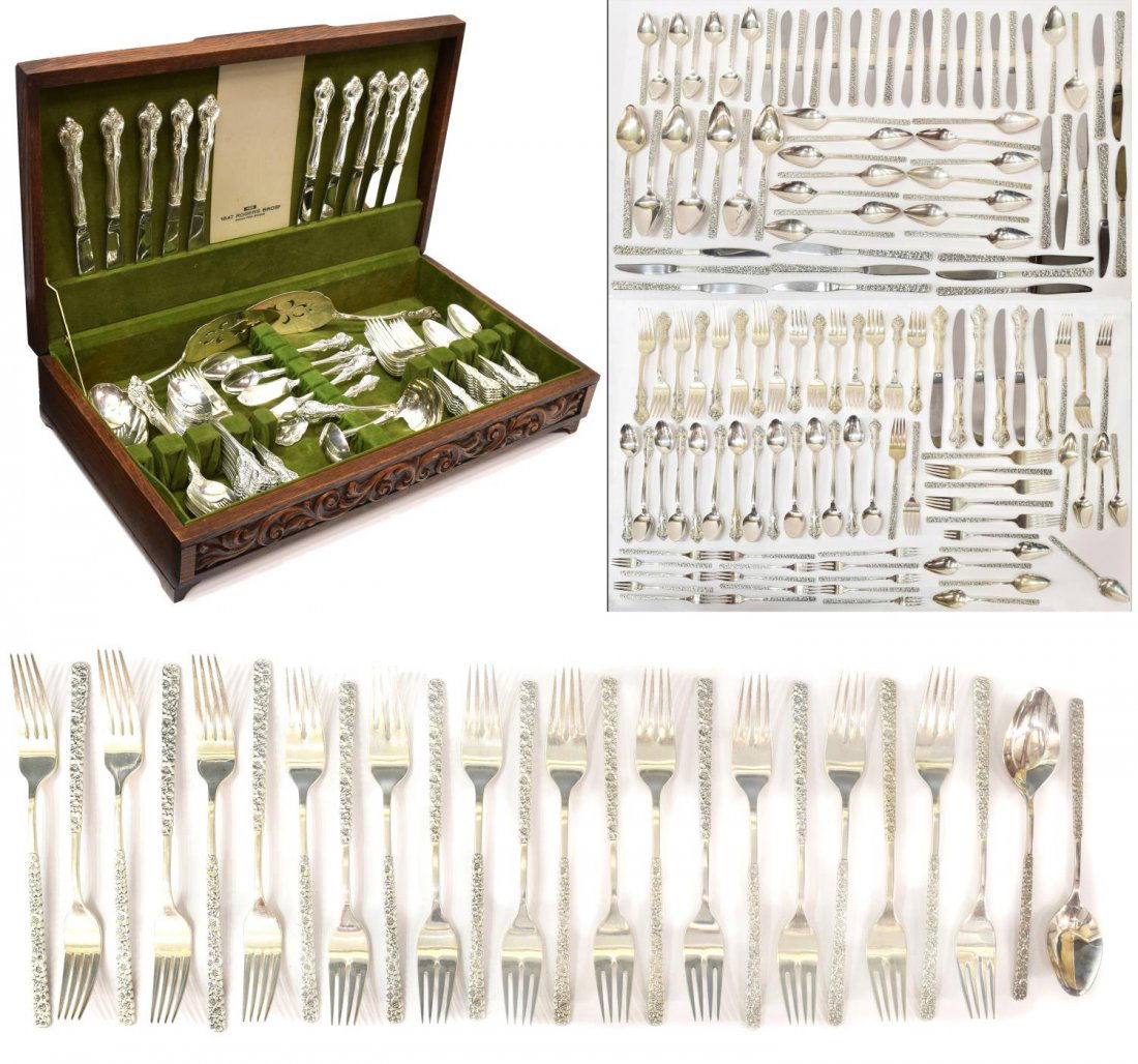 ROGERS & INTERNATIONAL SILVERPLATE FLATWARE SETS (1 of 10)