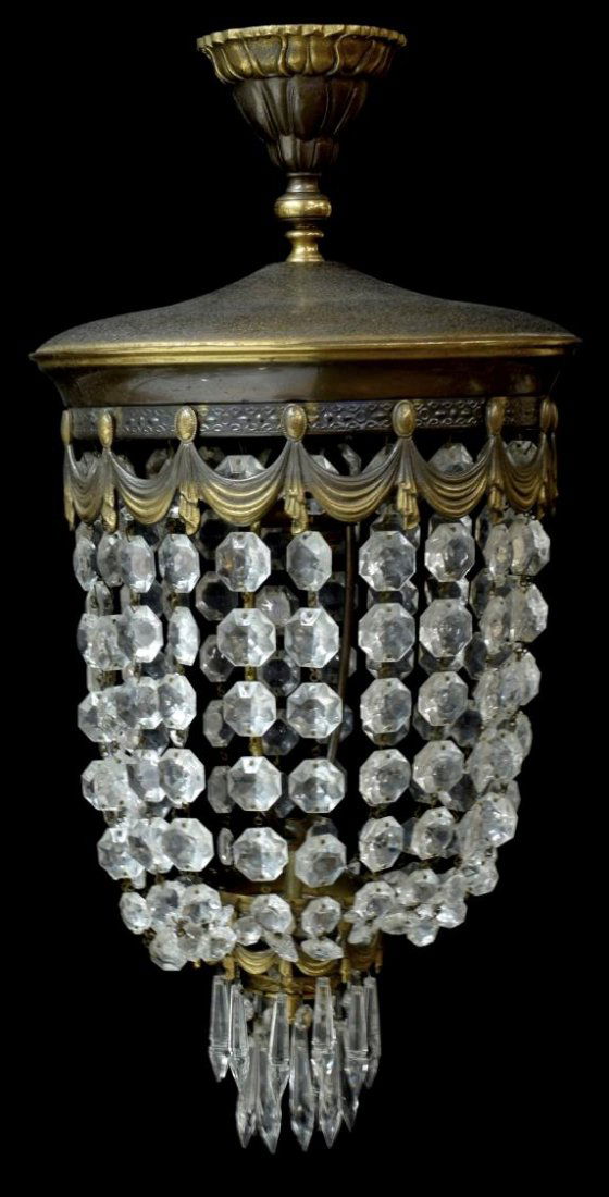 CONTINENTAL SINGLE LIGHT CHANDELIER, 20TH C. (1 of 2)